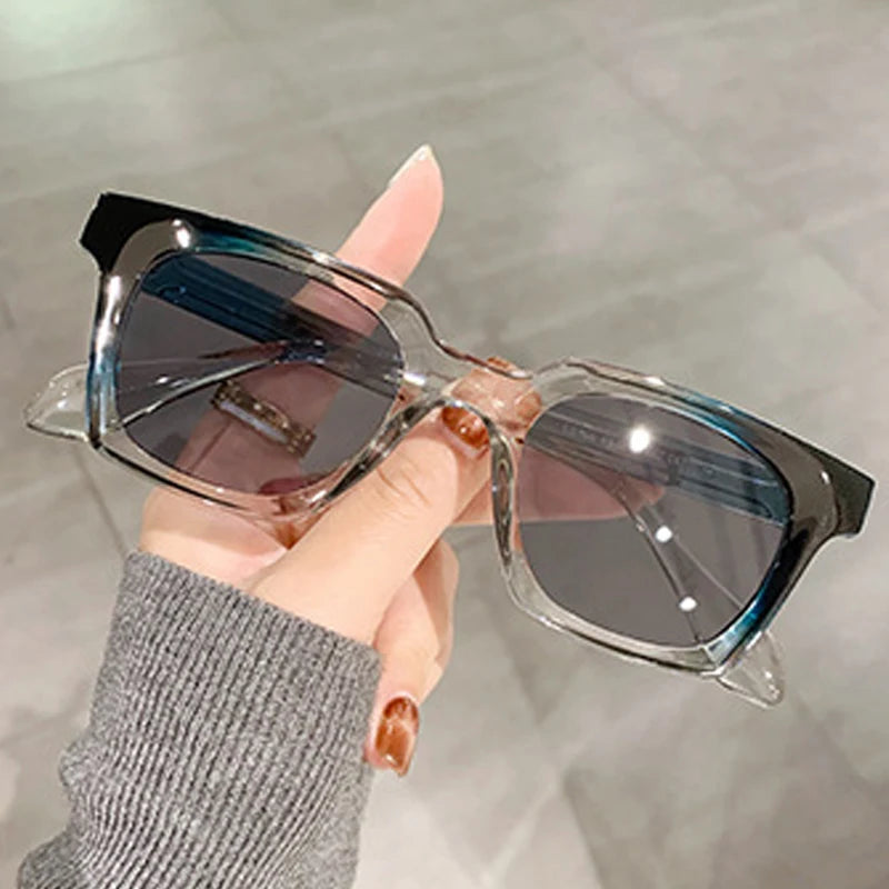 JNPCXI New Square Double Color Sunglasses Women Fashion Shades UV400 Men Trending Sun Glasses