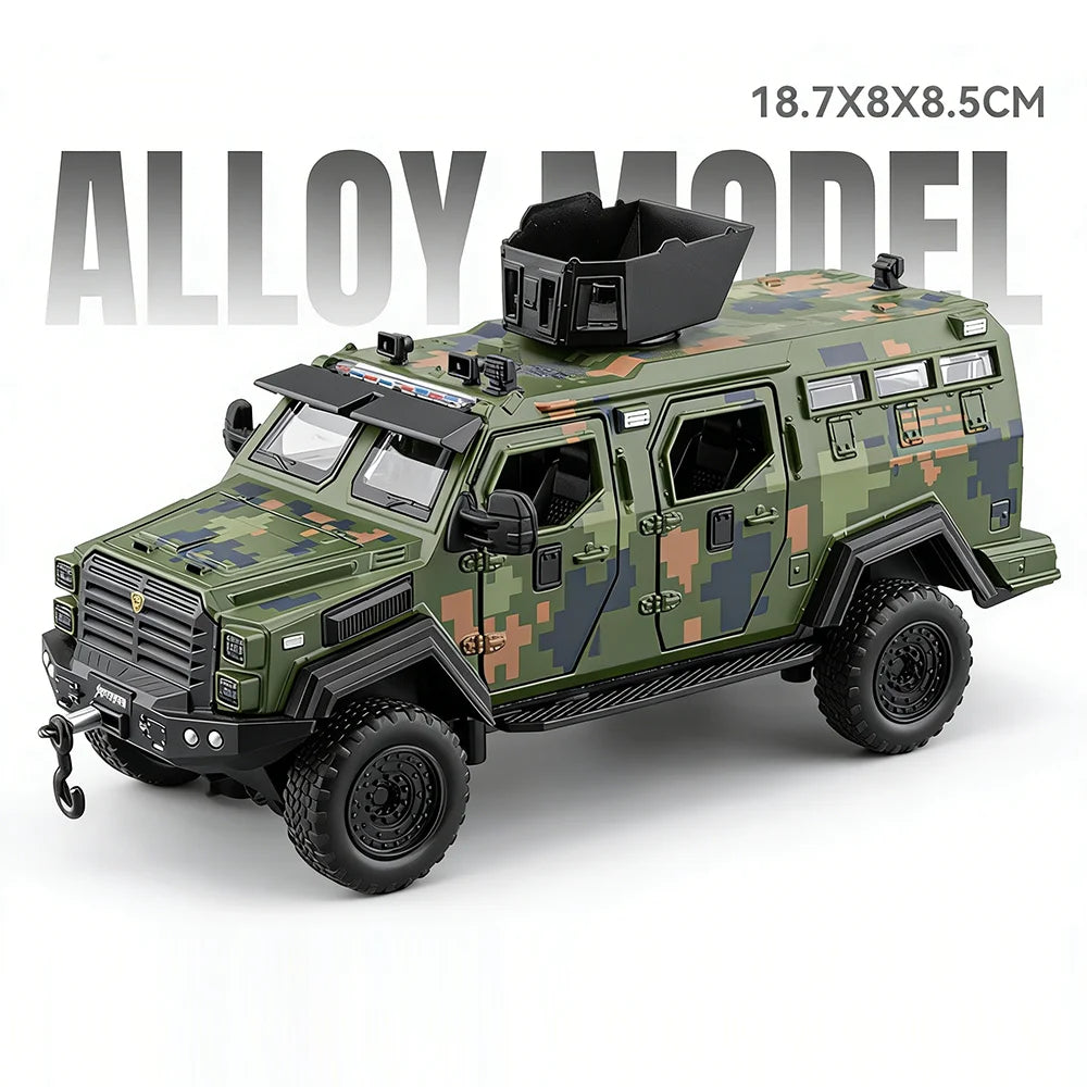 1:32 Sabertooth Dongfeng Mengshi Diecast Alloy Model Toys Car Four Wheel Suspension Rubber Tire Pull Back Miniature Cars Kid Boy