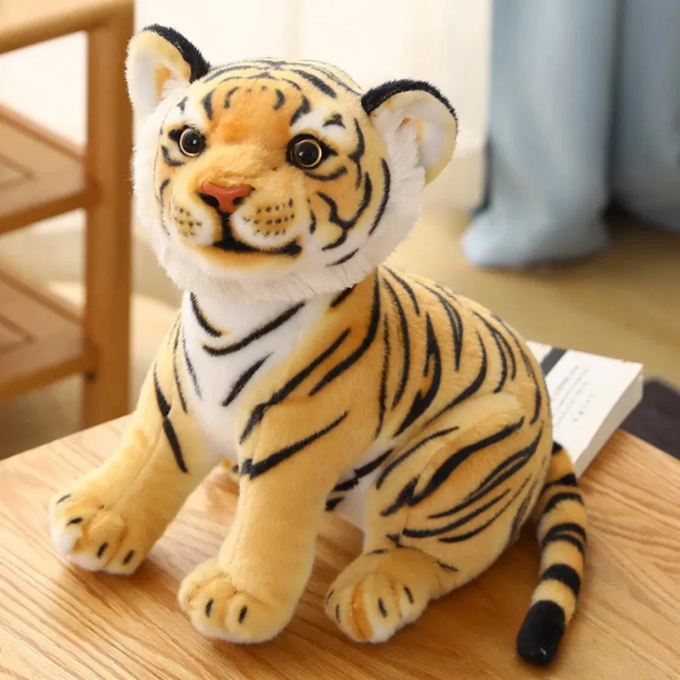 23cm Simulation Baby Tiger Plush Toy Stuffed Soft Wild Animal Forest Pillow Dolls For Kids Birthday Gift