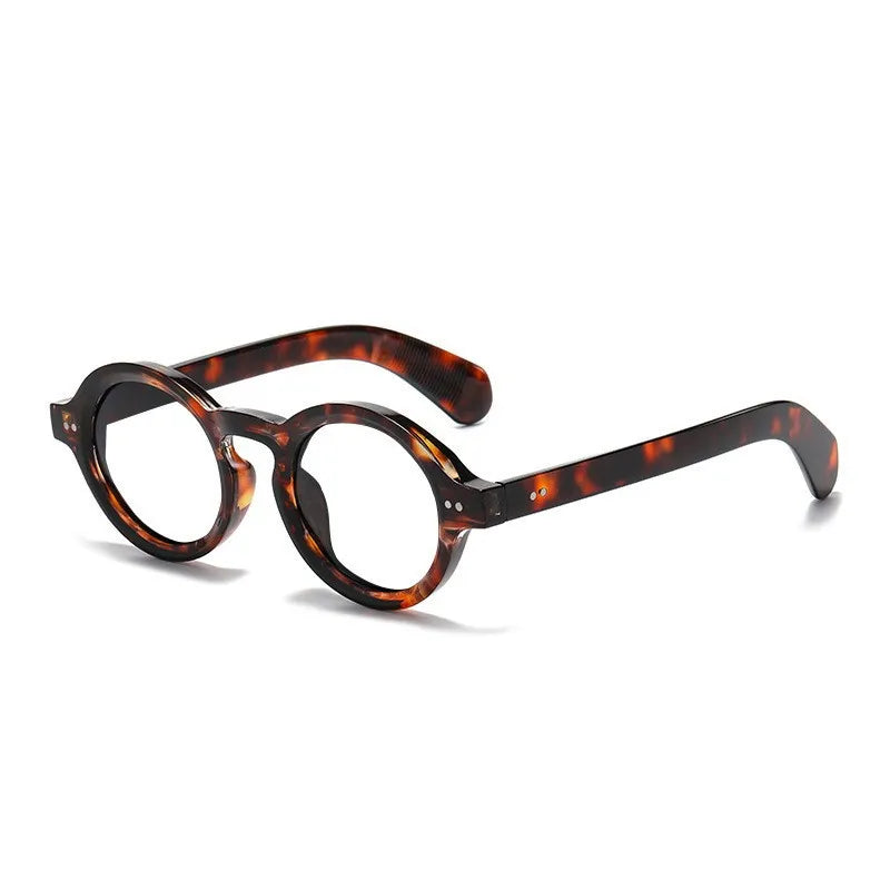 JNPCXI Retro Round Women Polarized Sunglasses Fashion Rivets Decoration Men Punk Shades UV400 Leopard Sun Glasses