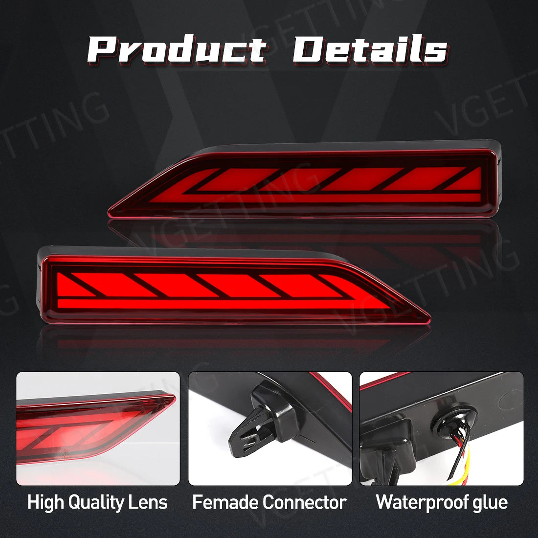 For Toyota Veloz 2021 2022 2023 LED Rear Bumper Reflector Lights Auto Brake Warning Dynamic Turn Signal Lamp Car Accessories 12V