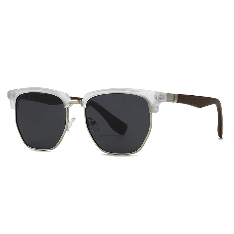 JNPCXI New Polarized Oval Metal Punk Women Sunglasses Fashion Clear Ocean Lens Shades UV400 Men Sun Glasses