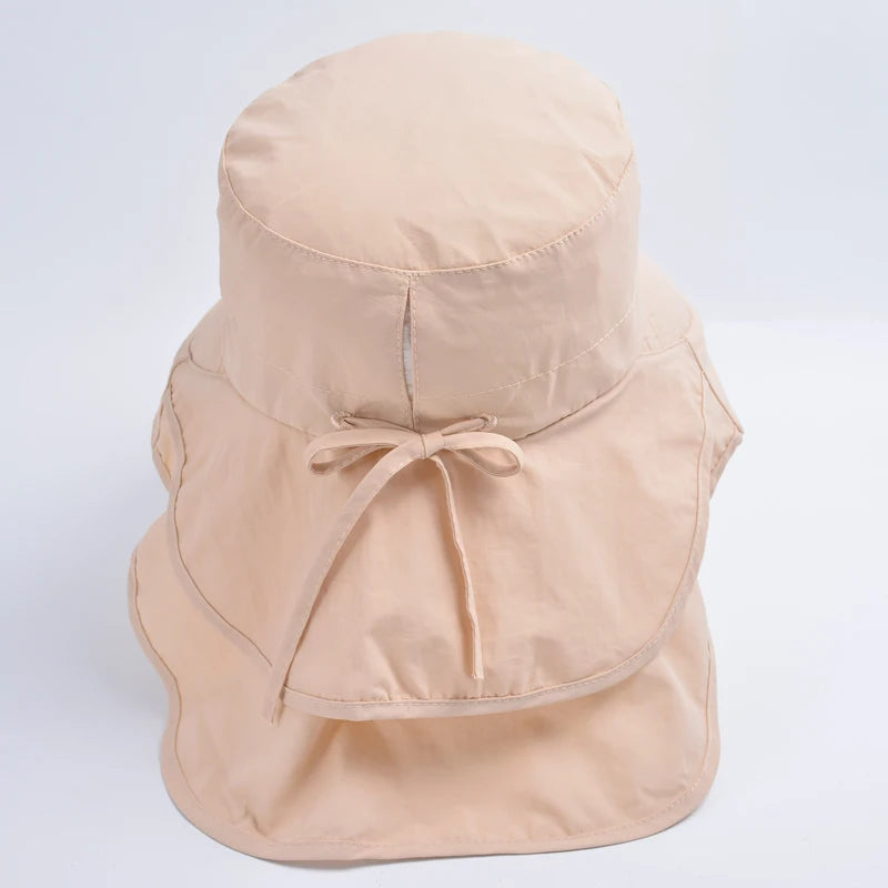 European and American summer women's mountaineering big brimmed fisherman hat for outings, sun protection hat, outdoor sun hat