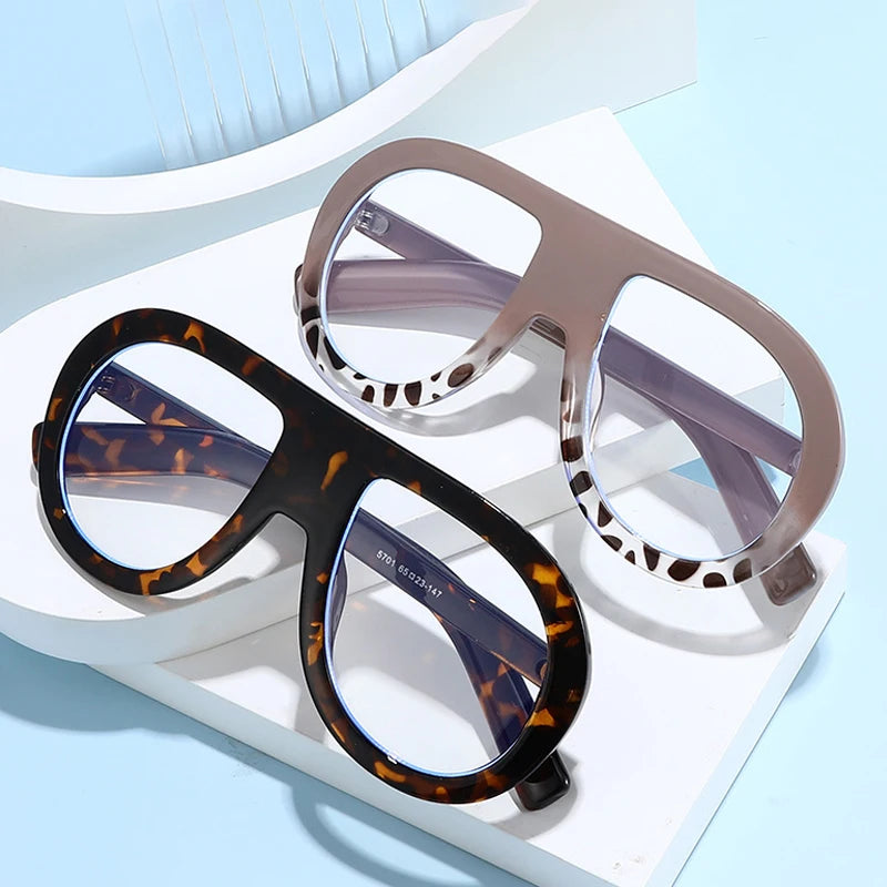 JNPCXI New Fashion Pilot Women Optical Glasses Frame Clear Eyewear Eyeglasses Frame Men Computer Goggles