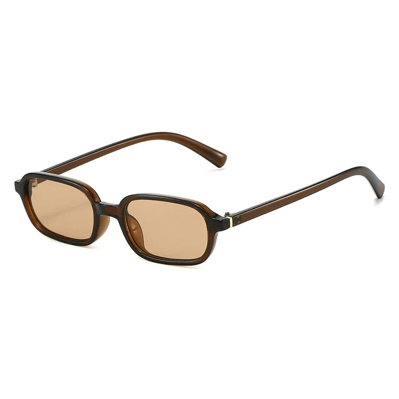 JNPCXI New Vintage Small Rectangle Sunglasses Women Shades UV400 Fashion Men Sun Glasses Clear Lens Frame