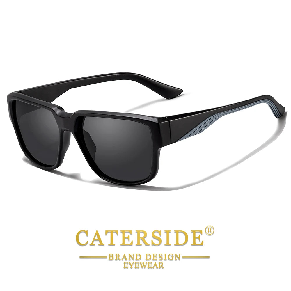CATERSIDE New Men's Luxury Polarized Sunglasses High-Quality Pc Square Frame Women's Outdoor Travel Anti Glare Glasses UV400