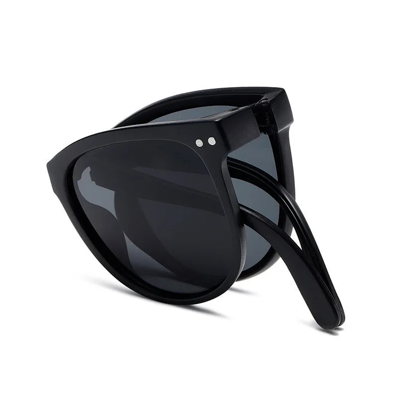 Korean Children Round Foldable Sunglasses  Fashion Sun Glasses Cute Boys Girls Colorful Shades with Case