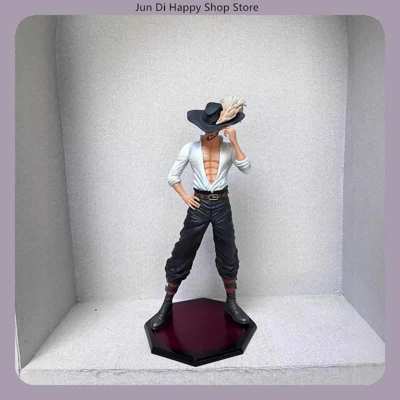 11" One Piece Dracule Mihawk White Suit Standing Pose Anime Figure Collectible
