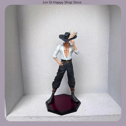 11" One Piece Dracule Mihawk White Suit Standing Pose Anime Figure Collectible