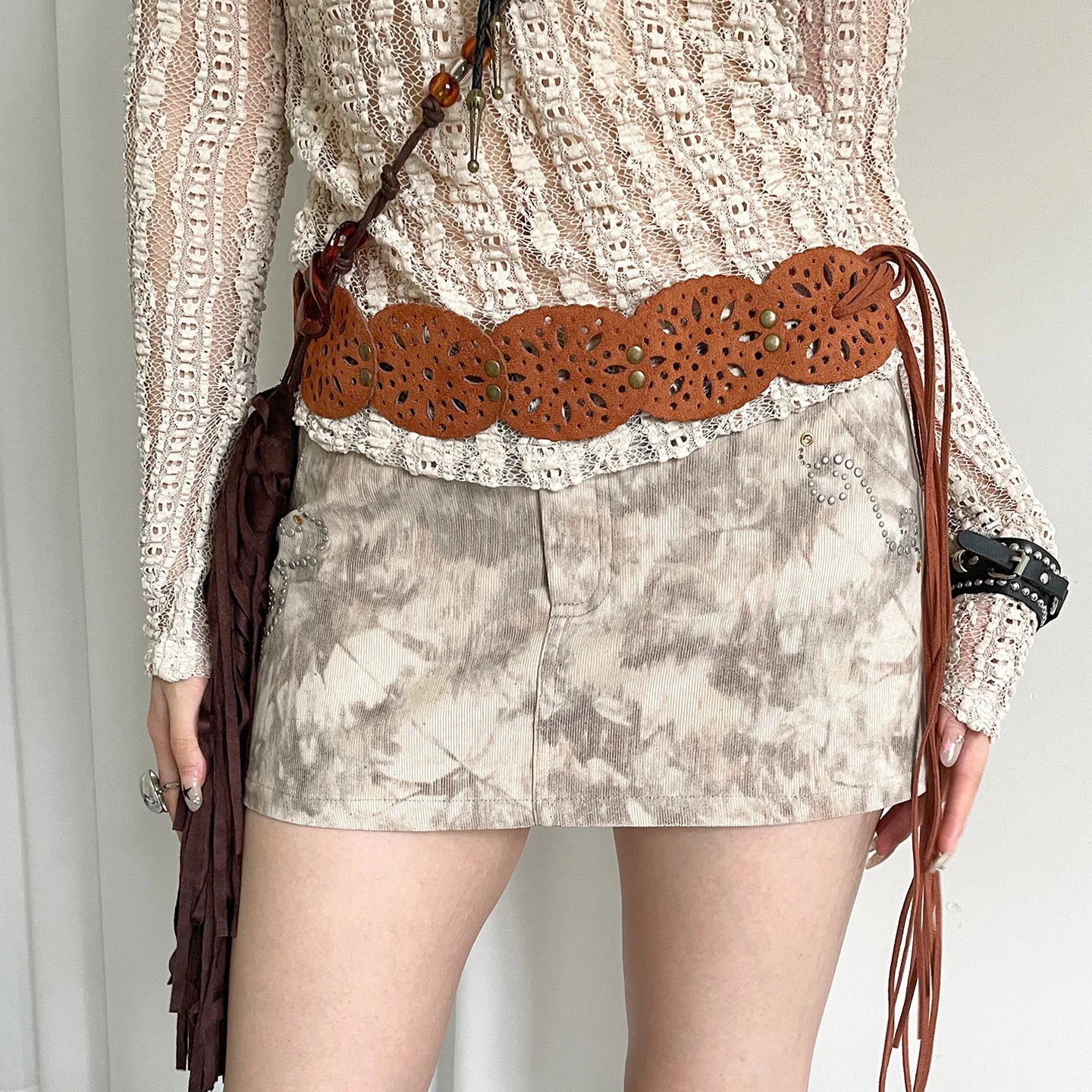 Retro Ethnic Brown Wide Belt For Women Bohemian Waistcoat With Skirt And Jeans Straps