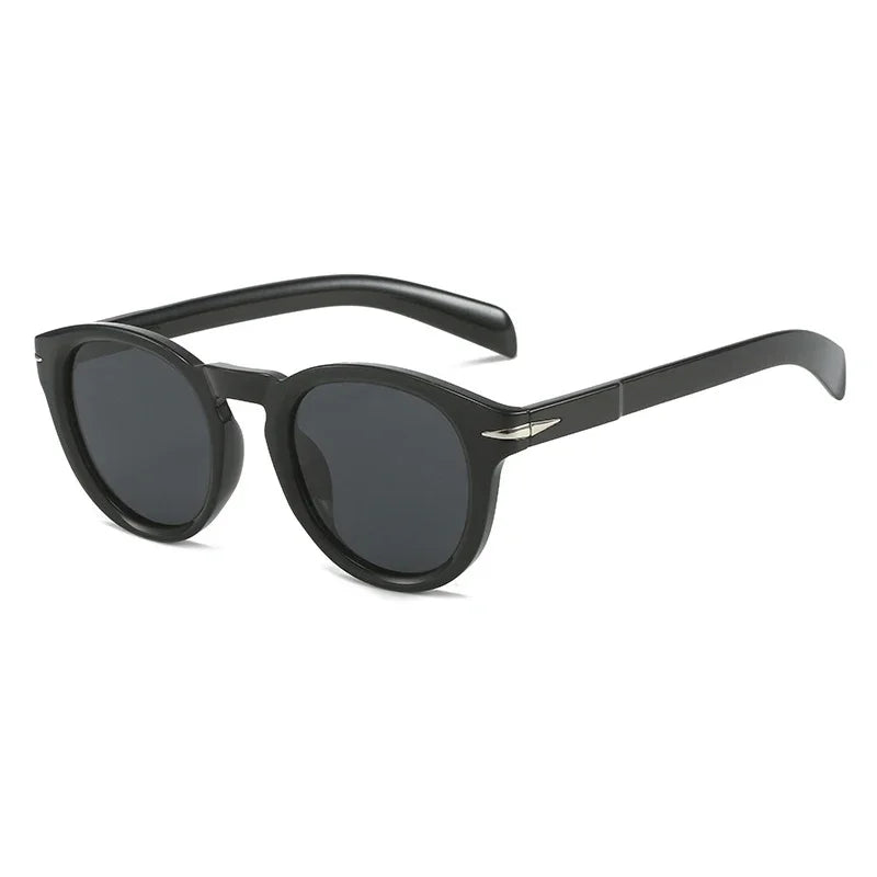 JNPCXI Retro Round Men Polarized Sunglasses Shades UV400 Fashion Brand Designer Matte Blue Women Rivets Sun Glasses