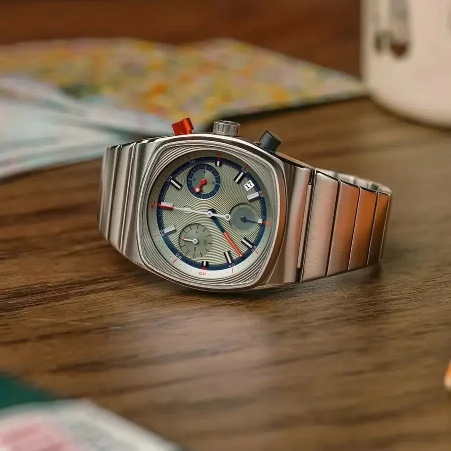 2025 Silver square watch niche light luxury, high-end men's watch, trendy watch