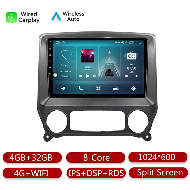 Carplay Android Radio For Chevrolet Silverado 3 GMTK2 2014-2018 Car Stereo Radio Car Multimedia Video Player GPS/Car Pla