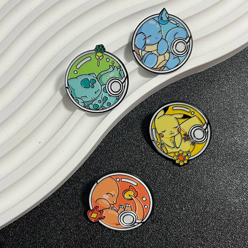 4pcs Japanese Anime Elf Enamel Pin Cute Cartoon Brooch Lapel Pin Badge on Backpack Clothing Accessories Jewelry Friends Gifts