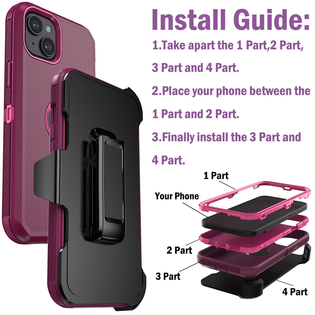 iPhone13/13 Pro/13Pro Max Shockproof Phone Case Heavy Duty Soft Protective Cover