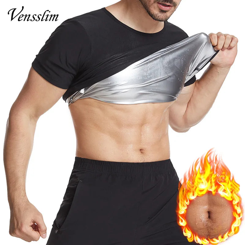 Gray Men’s Sauna Suit Heat Trapping Vest Slimming Body Shaper Waist Trainer Top