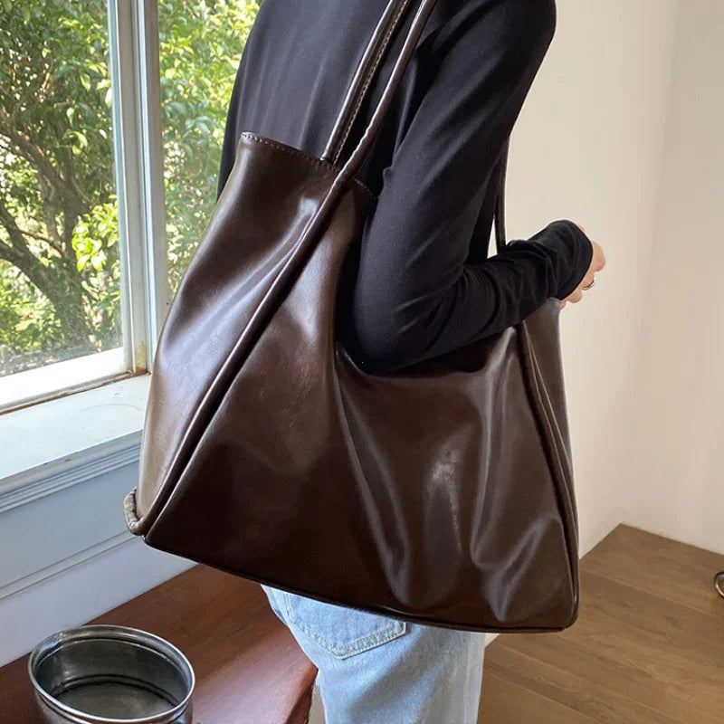 Portable Texture Tote Bag for Women, Shoulder Underarm Bag, Commuting Bag, Large Capacity, Niche Design, Autumn Winter Handbags