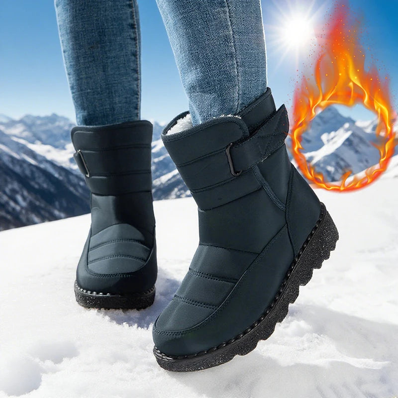 Plus Size 43 Women's Winter Snow Boots Non Slip Waterproof Plush Lined Ankle Boots Women Thick Sole Warm Cotton Padded Shoes