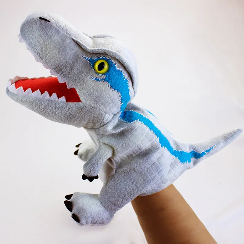 New 11 style Dinosaur Hand Puppet Plush toys Kindergarten performance Hand control glovesTriceratops Tyrannosaurus Dilophosaurus