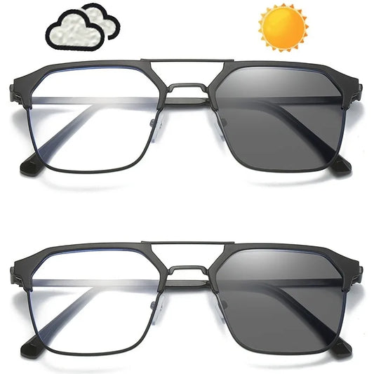 2 Pairs of Ladies' Fashionable Business Style Outdoor Photochromic Fashion Glasses Casual Sunshade Accessories