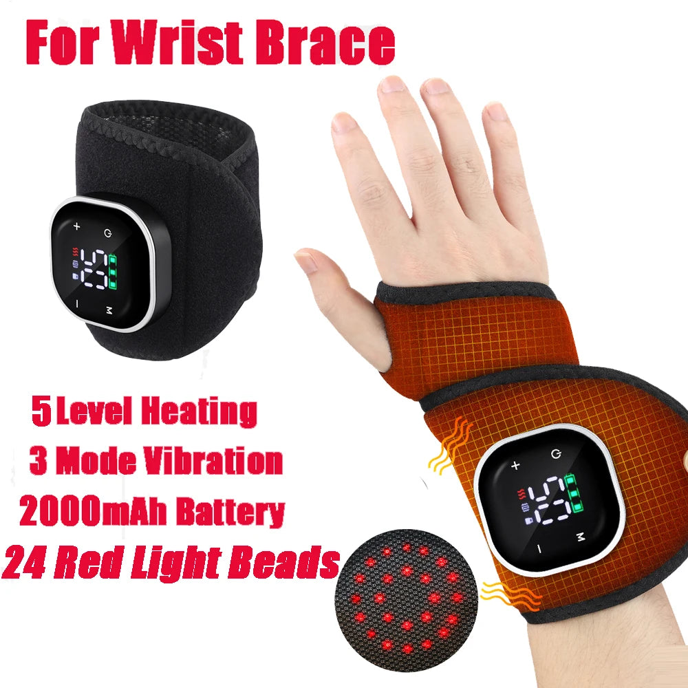 Eletric Heating Wrist Guard Protective Belt 3 Levels Adjustment Heated Rechargeable Thermal Hand Wristband With Support Plate