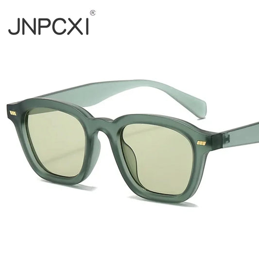 JNPCXI Retro Square Women Sunglasses Fashion Leopard Shades UV400 Men Rivets Decoration Punk Sun Glasses