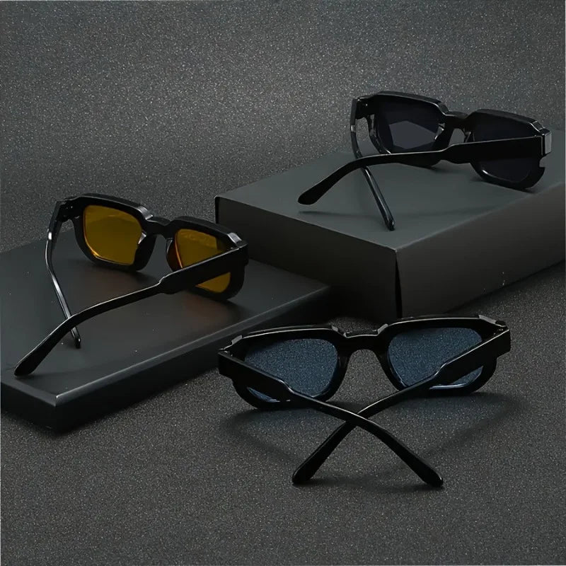 3-piece Set of Square Frame Neutral Glasses Stylish and Versatile Suitable for Daily Wear or Photography The Perfect Gift Choice
