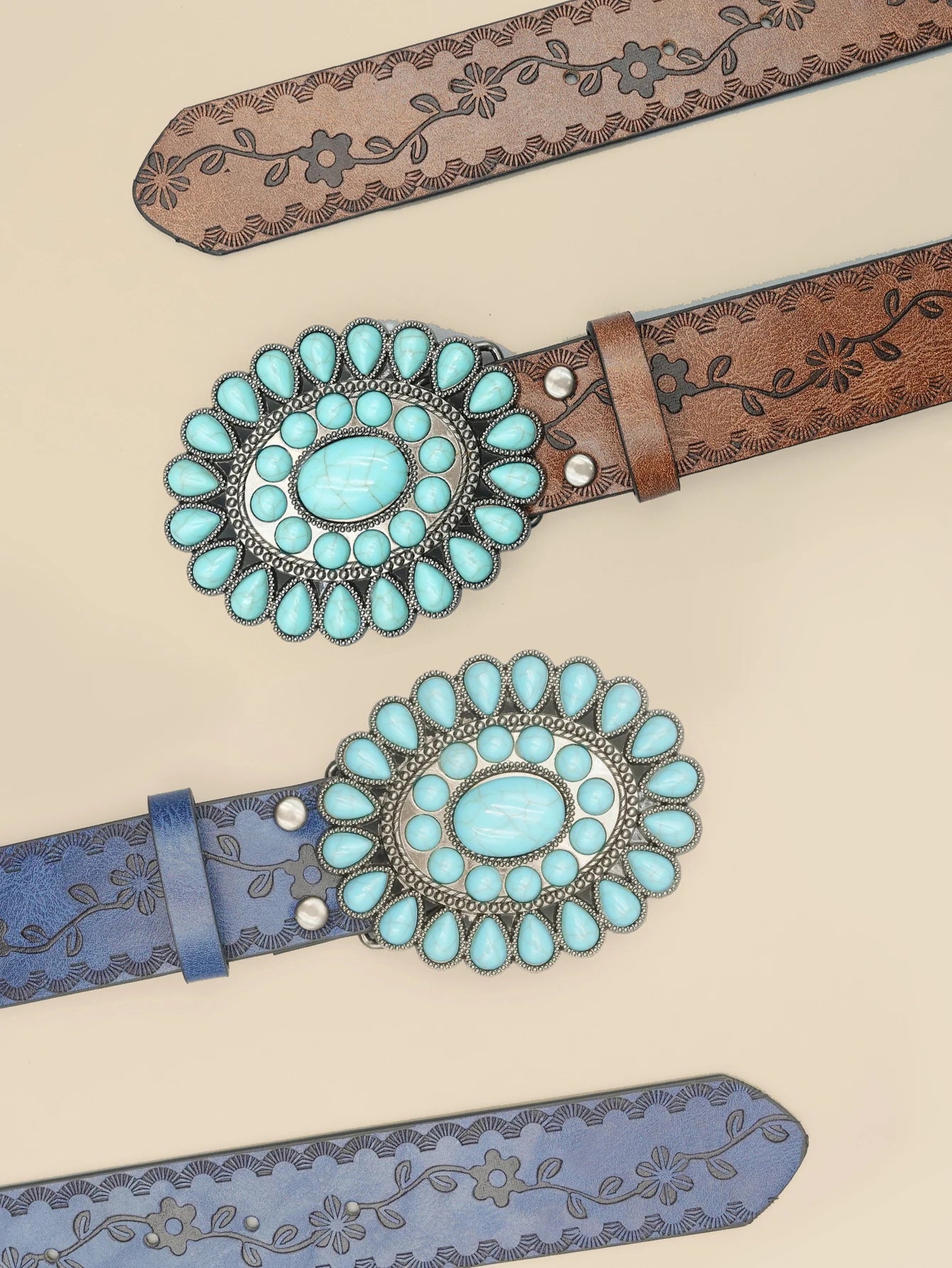 Retro Court Style Imitation Gemstone Inlaid Women's Wide Belt, Western Denim Style, Niche Women's Belt