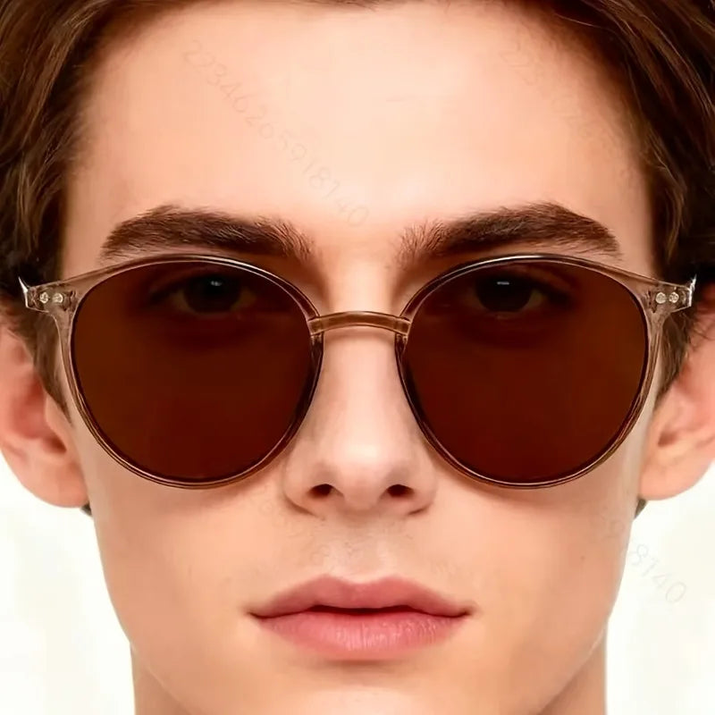 Round Frame Rice Nail New Korean Version Fashionable and Trendy Women's Outdoor Casual Glasses
