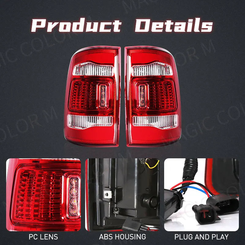Tail Lamps For Dodge Ram 1500 2500 3500 2009 2010 2011 2012 2013 2014 2015 2016 2017 2018 LED Fog Rear Driving Brake Turn Signal