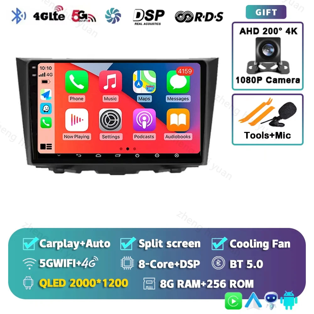 CarPlay Auto Android 15 For Suzuki Kizashi 2009 - 2015 Car Radio Multimedia navigation video DVD Autoradio Stereo 2din 4G+BT GPS