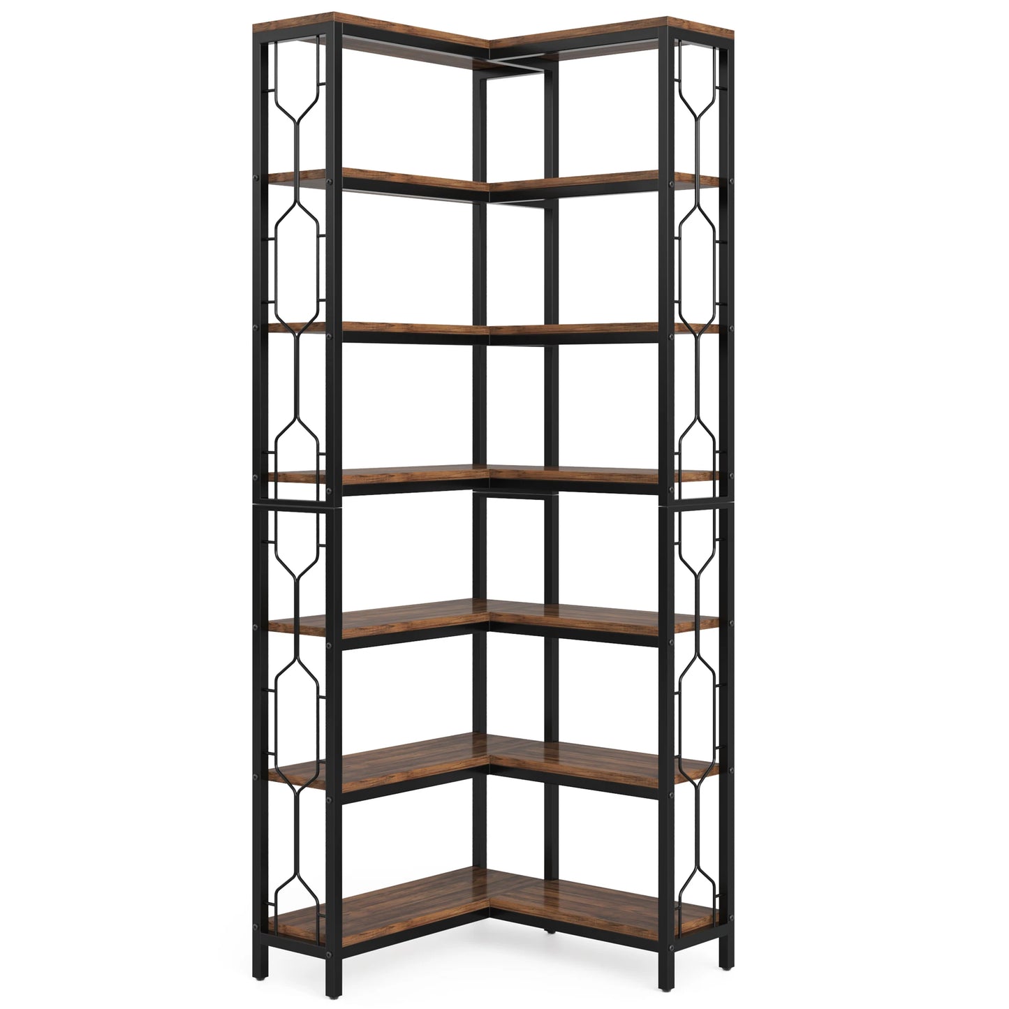 Tribesigns 7-Shelf Corner Bookshelf, Modern Corner Bookcase, 7-Tier Tall Shelf