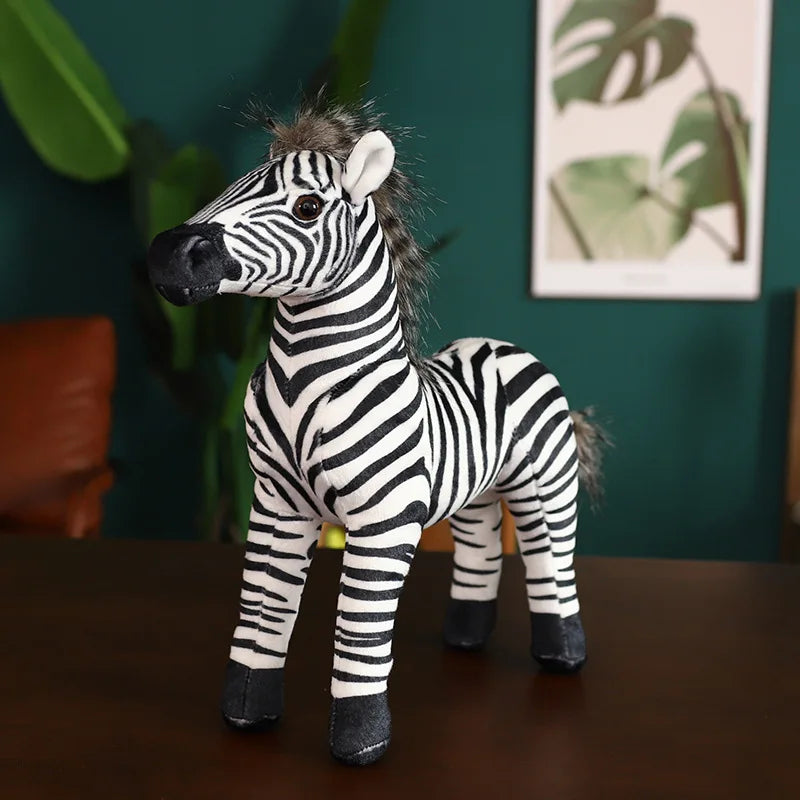 Real Life Standing Zebra Stuffed Animal Plush Toy Simulation Zebra Doll Photography Props Christmas Birthday Gifts for Children