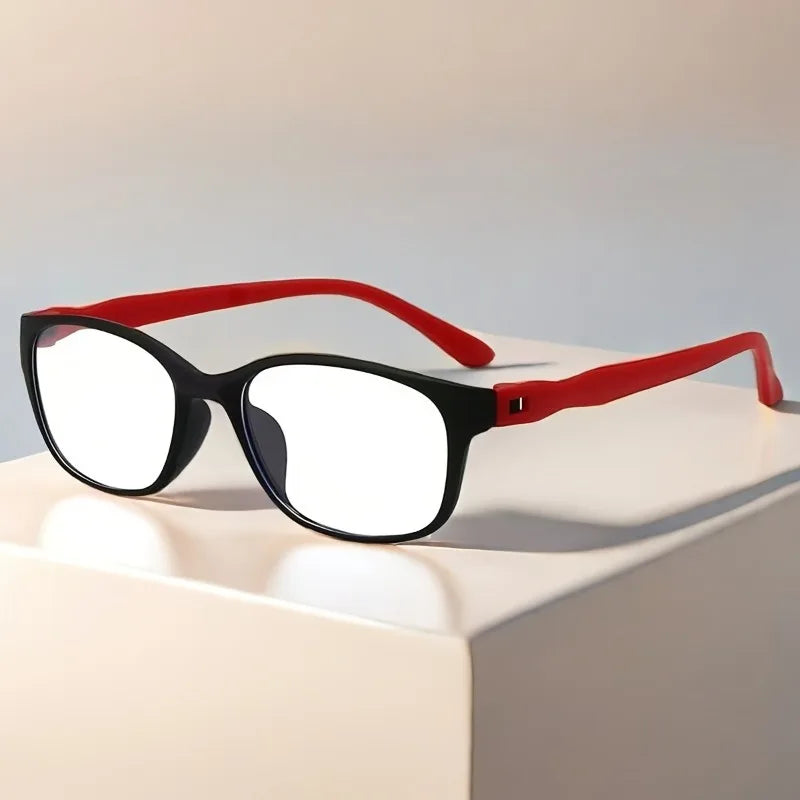 A Pair of Rectangular Frame Gradient Glasses, Anti Slip Blue Light Shielding Suitable for Office and Casual Wear