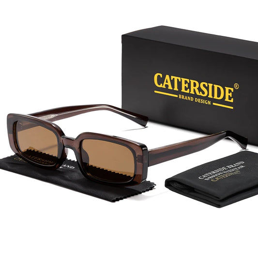CATERSIDE Vintage Punk Sunglasses Men Classic Polygon Design Sun Glasses Woman Party Outdoor Travel Beach Ideal Choice for Gifts