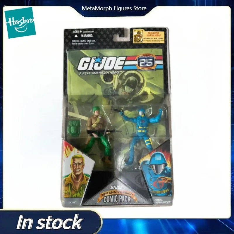 Original Hasbro G.I. Joe A REAL AMERICAN HERO COMIC PACK DUKE & COBRA COMMANDER Anime Figure Toy Collection Model