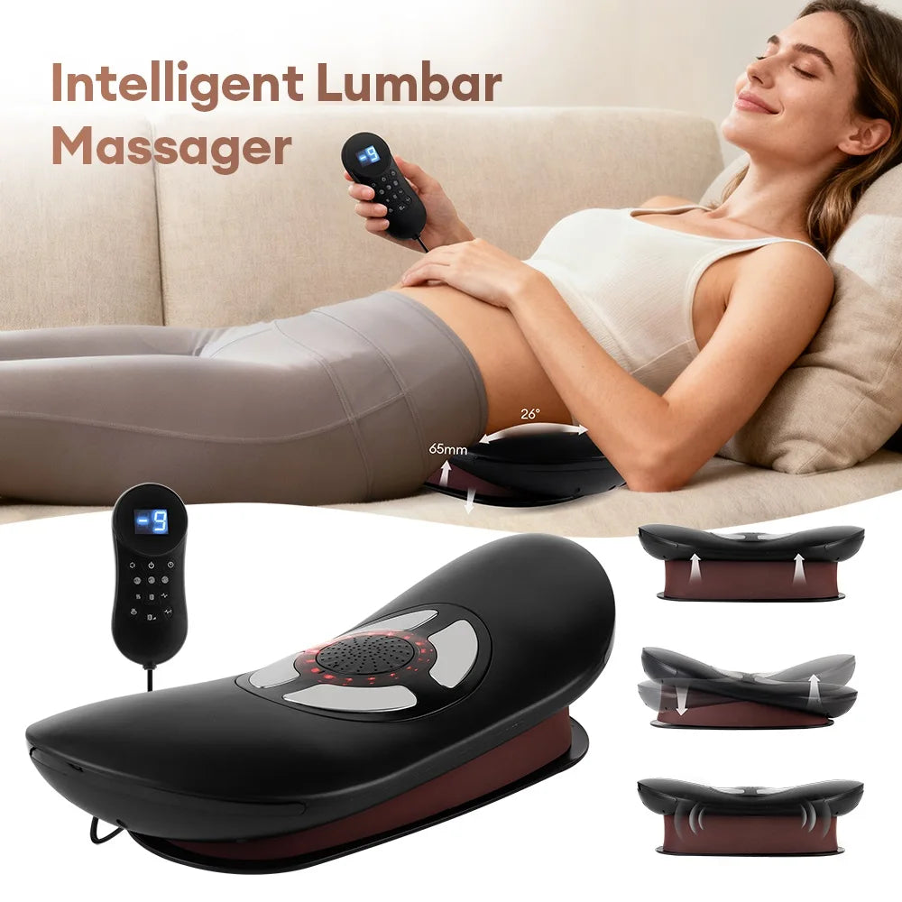 Electric Waist Traction Massager Height Adjustable Lumbar Traction Massager Waist Spine Support Waist Back Massage Machine