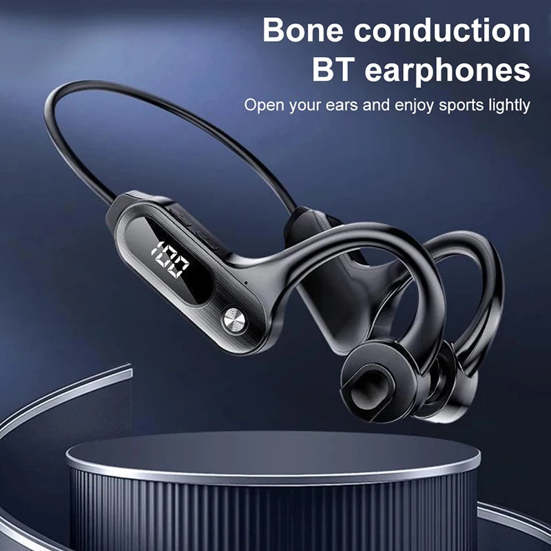 New V30 Bone Conduction Headphones Bluetooth 5.3 Earless IPX5 Waterproof Wireless Ultra Long Life Card Sports Headphones 2025
