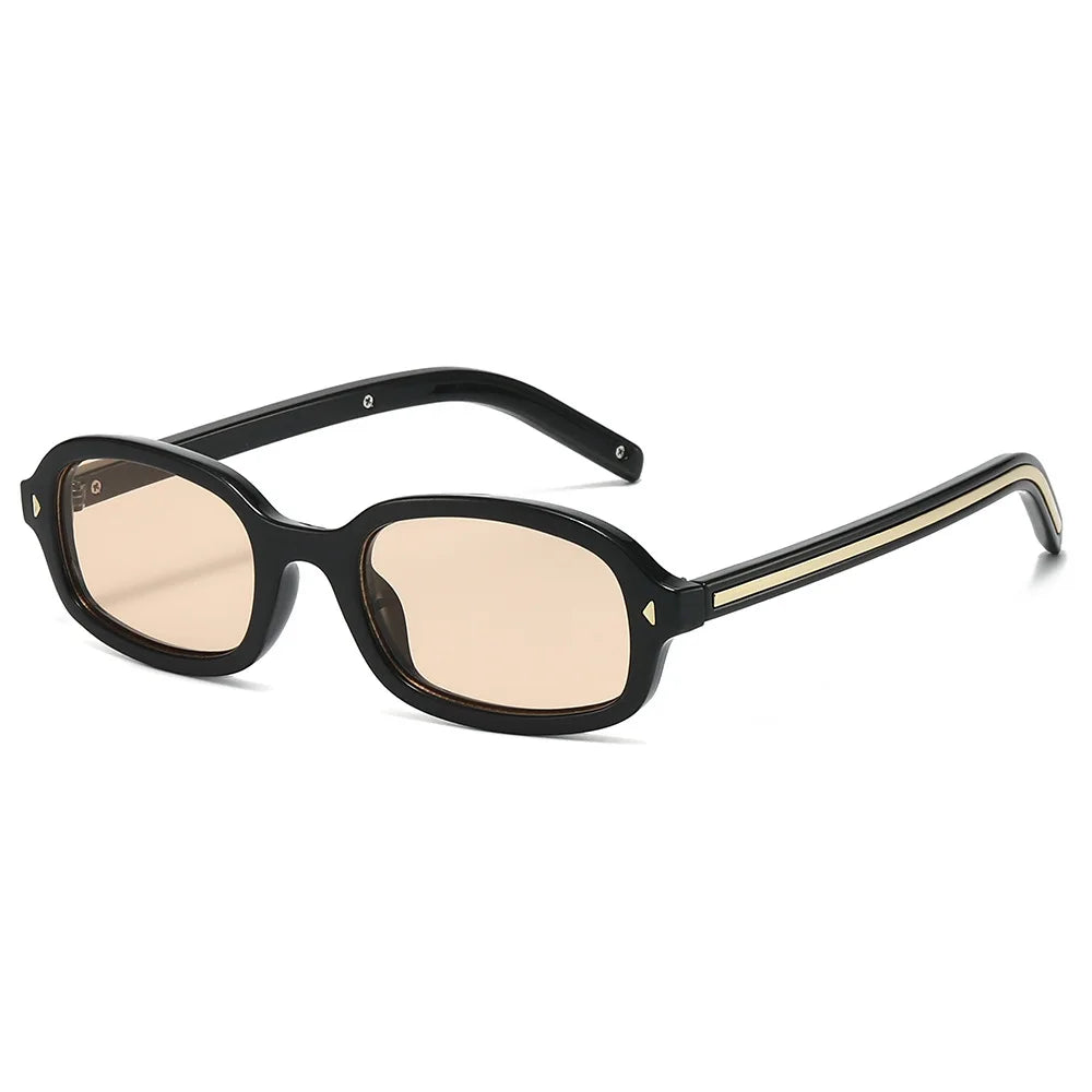 JNPCXI New Small Square Sunglasses Women Retro Leopard Tea Brand Designer Shades UV400 Men Rivets Punk Sun Glasses