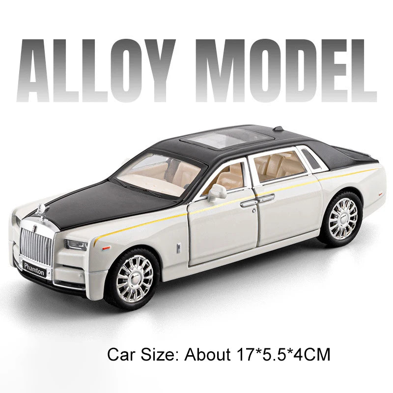 1:32 Rolls Royce Phantom Cullinan Diecast Alloy Model Toys Car Doors Opened with Sound Light Pull Back Toy Bookshelf Decorations