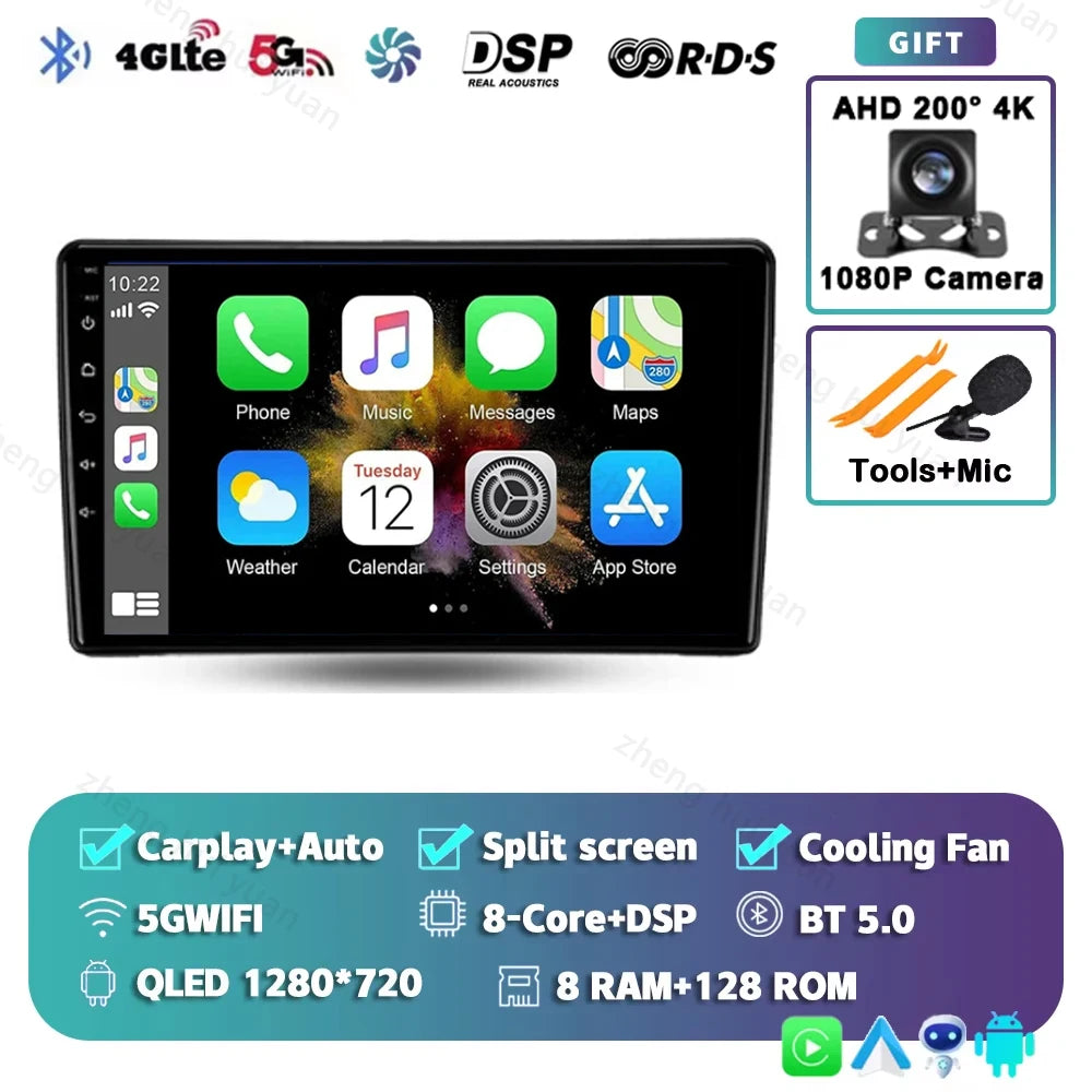 Android 14 For Nissan Navara D40 2004 - 2010 2K QLED CarPlay Auto Car Radio Multimedia Video Player GPS stereo Head Unit 4G WIFI