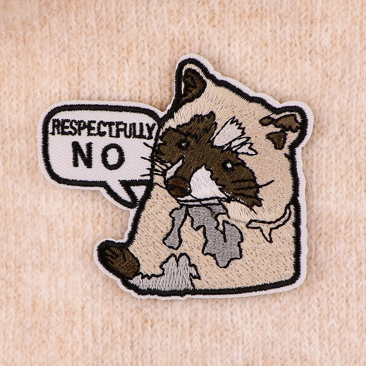 Raccoon Patches For Clothing Cartoon Animal Patches Appliques Iron on Badges Clothes Stickers DIY Sewing Embroideriy Stripes