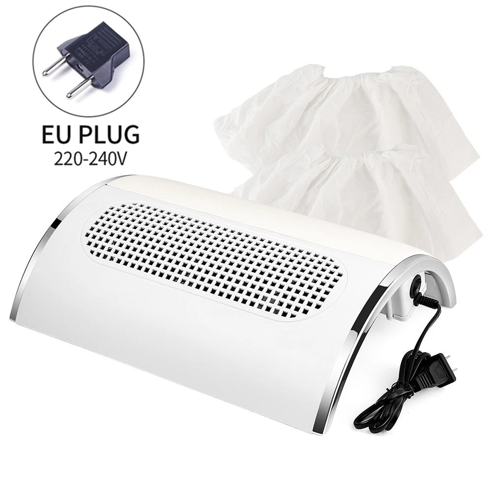 3 Fans Powerful Suction Professional Nail Dust Collector 40W Fan Nail Vacuum Cleaner Nail Dust Extractor For Nails Manicure