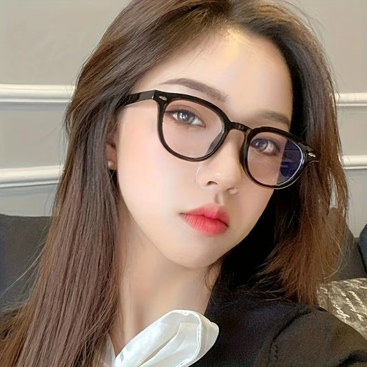 Women's Glasses Simple Elliptical Frame Glasses Lightweight for Daily Wear Elegant and Simple Facial Styling