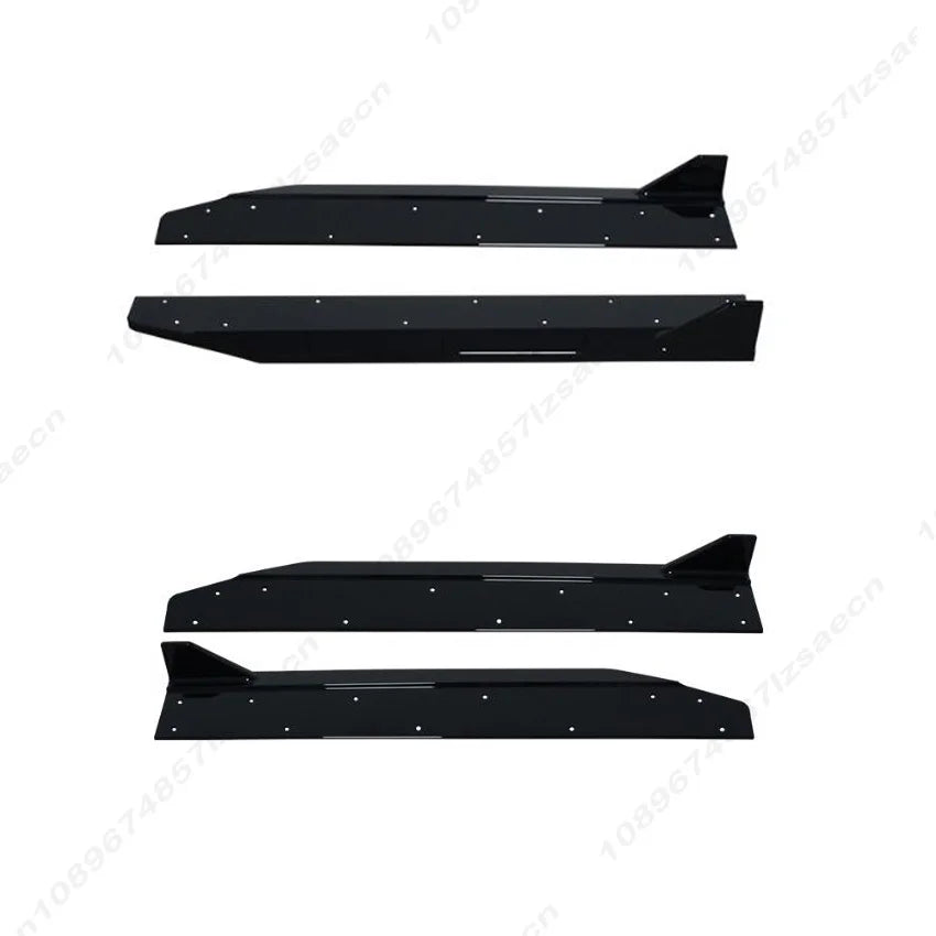Car Side Skirt Lip Spoiler Extension Diffuser Guard Apron Side Skirt Splitter For Ford Mustang 2024-2026 Body Kit Gloss Black