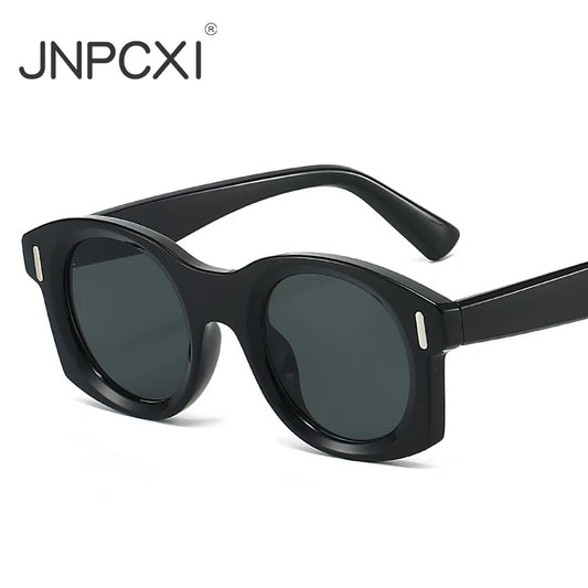 JNPCXI Ins Popular Fashion Square Sunglasses Women Gradient Mirror Shades UV400 Retro Rivets Men Punk Sun Glasses