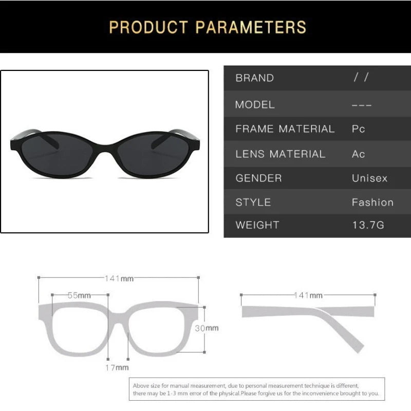 New Retro Oval Small Frame Sunglasses for Women's European and American Instagram Street Photography Sunglasses