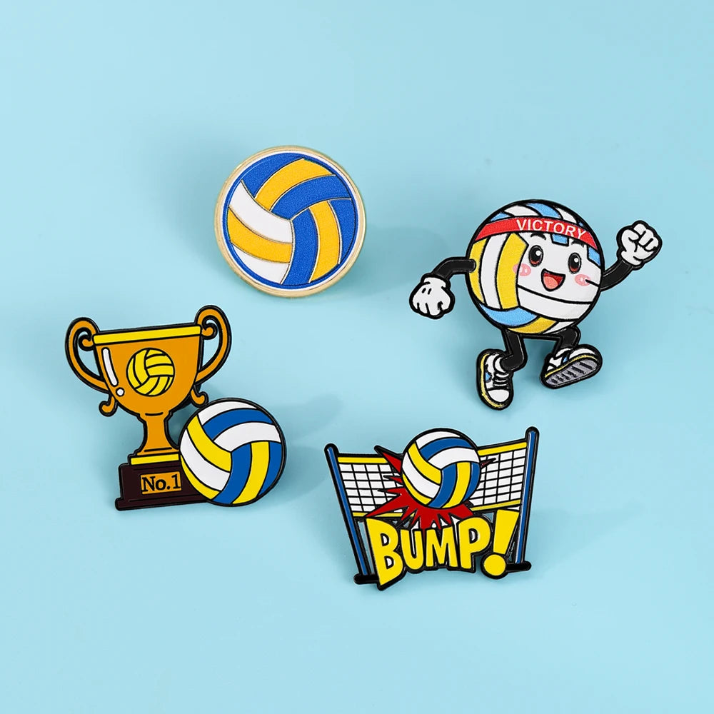 4pcs Football Player Enamel Brooch Creative Design Sport Metal Badge Punk Lapel Pin Jewelry Friend Gift