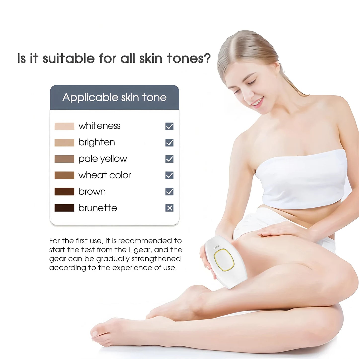 Laser Hair Removal Unlimited Flash Ice-cooling IPL Device, Long-Lasting Results