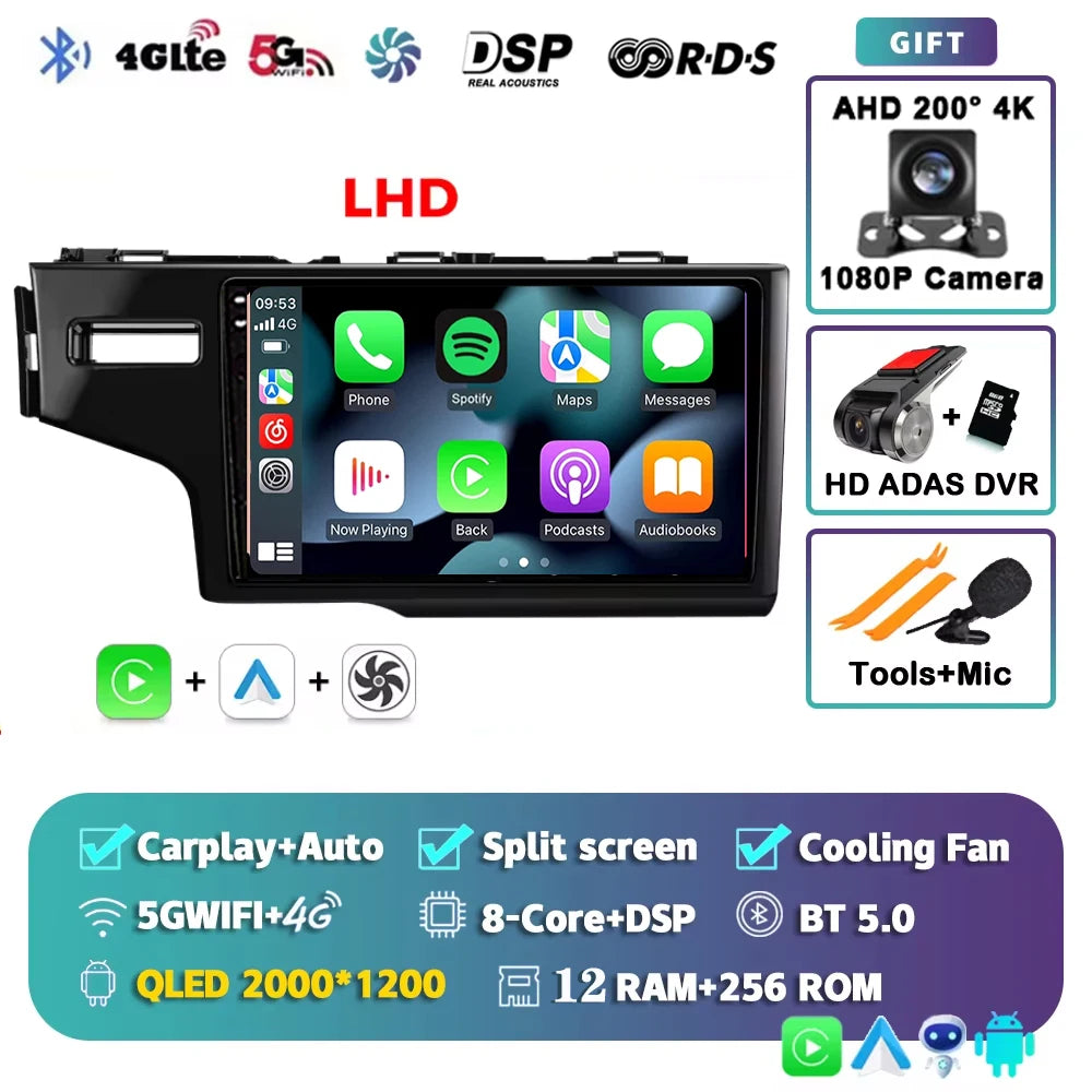 Android 15 Car Radio For Honda Fit 3 Jazz 2014 2015 2016 2017 2018 2019 2020 Wireless Carplay Android Auto Multimedia Player 2 D
